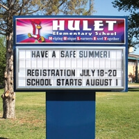 School Sign for Hulet Elementary School