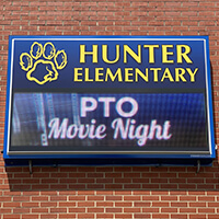 School Sign for Hunter Elementary School