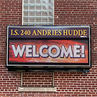 School Sign for I.s. 240 Andries Hudde