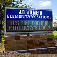 School Sign for J.b. Wilmeth Elementary School
