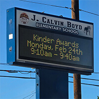 School Sign for J Calvin Boyd Elementary School