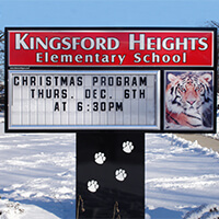 School Sign for Kingsford Heights Elementary School