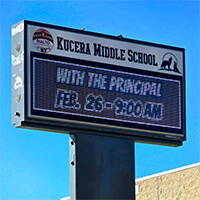 School Sign for Ethel Kucera Middle School