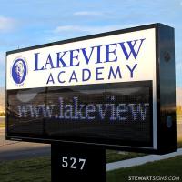 School Sign for Lakeview Academy