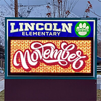School Sign for Lincoln Elementary School