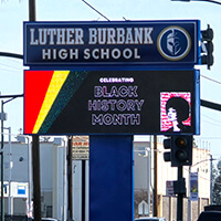 School Sign for Luther Burbank High School