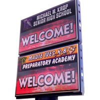 School Sign for Madie Ives Elementary