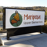 School Sign for Mariposa Upper Elementary School