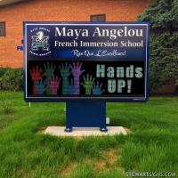 School Sign for Maya Angelou French Immersion School