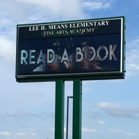 School Sign for Lee H Means Elementary School