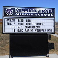 School Sign for Mission Trail Middle School