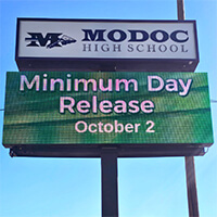 School Sign for Modoc High School