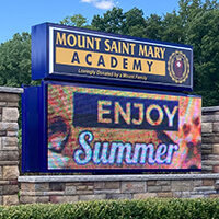 School Sign for Mount Saint Mary Academy