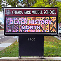 School Sign for O'hara Park Middle School