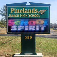 School Sign for Pinelands Regional Junior High School