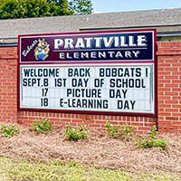 School Sign for Prattville Elementary School
