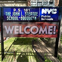 School Sign for Ps 181 Brooklyn
