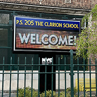 School Sign for P.S. 205 Clarion