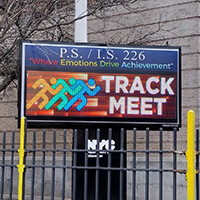 School Sign for P.S. 226 Alfred De B. Mason