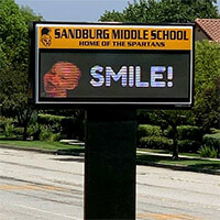 School Sign for Sandburg Middle School