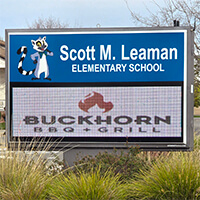 School Sign for Scott M. Leaman Elementary School
