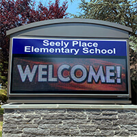 School Sign for Seely Place Elementary School