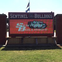 School Sign for Sentinel Public Schools