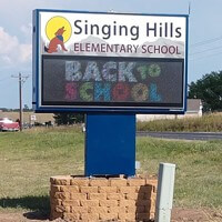 School Sign for Singing Hills Elementary School