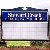 School Sign for Stewart Creek Elementary School