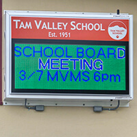 School Sign for Tamalpais Valley Elementary