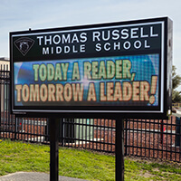 School Sign for Thomas Russell Middle School
