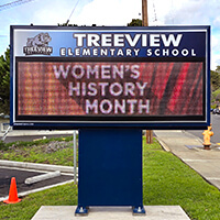 School Sign for Treeview Elementary School