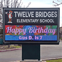 School Sign for Twelve Bridges Elementary School