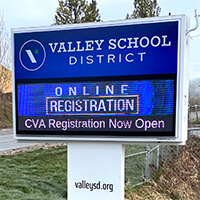 School Sign for Valley School District 70