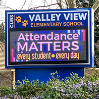 School Sign for Valley View Elementary School