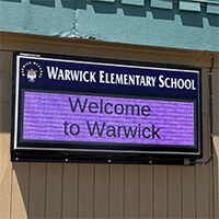 School Sign for Warwick Elementary School
