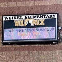 School Sign for Weikel Elementary School