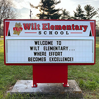 School Sign for Wilt Elementary School
