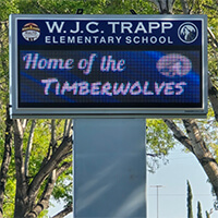 School Sign for W J C Trapp Elementary School