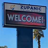School Sign for Zupanic High School