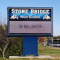 School Sign for Stone Bridge High School