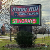 School Sign for Stone Hill Middle School