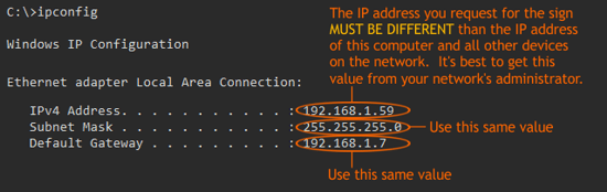 Network Information Example